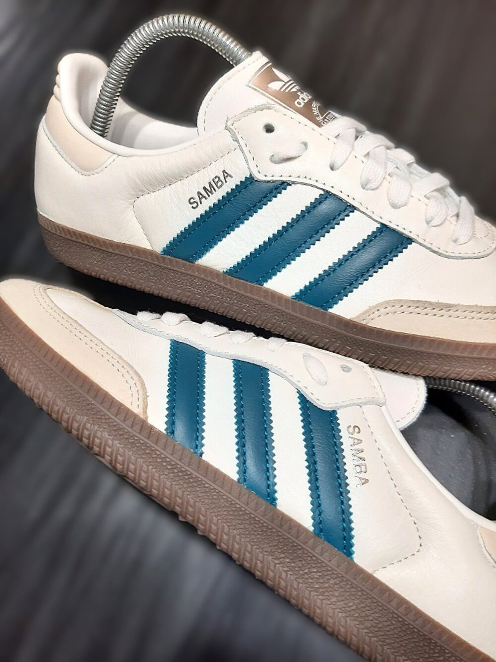 Adidas Samba Women’s Size 9 OG Cloud White Cream Legacy Teal Sneakers IG1963 - Picture 15 of 16